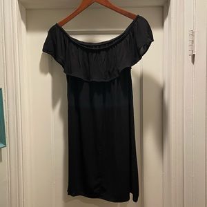 Off the Shoulder Black Mini Dress